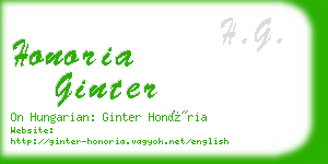 honoria ginter business card